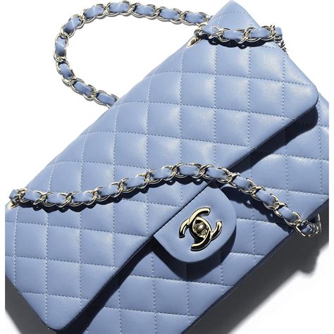 chanel sky blue bag|Chanel blue fabric bag.